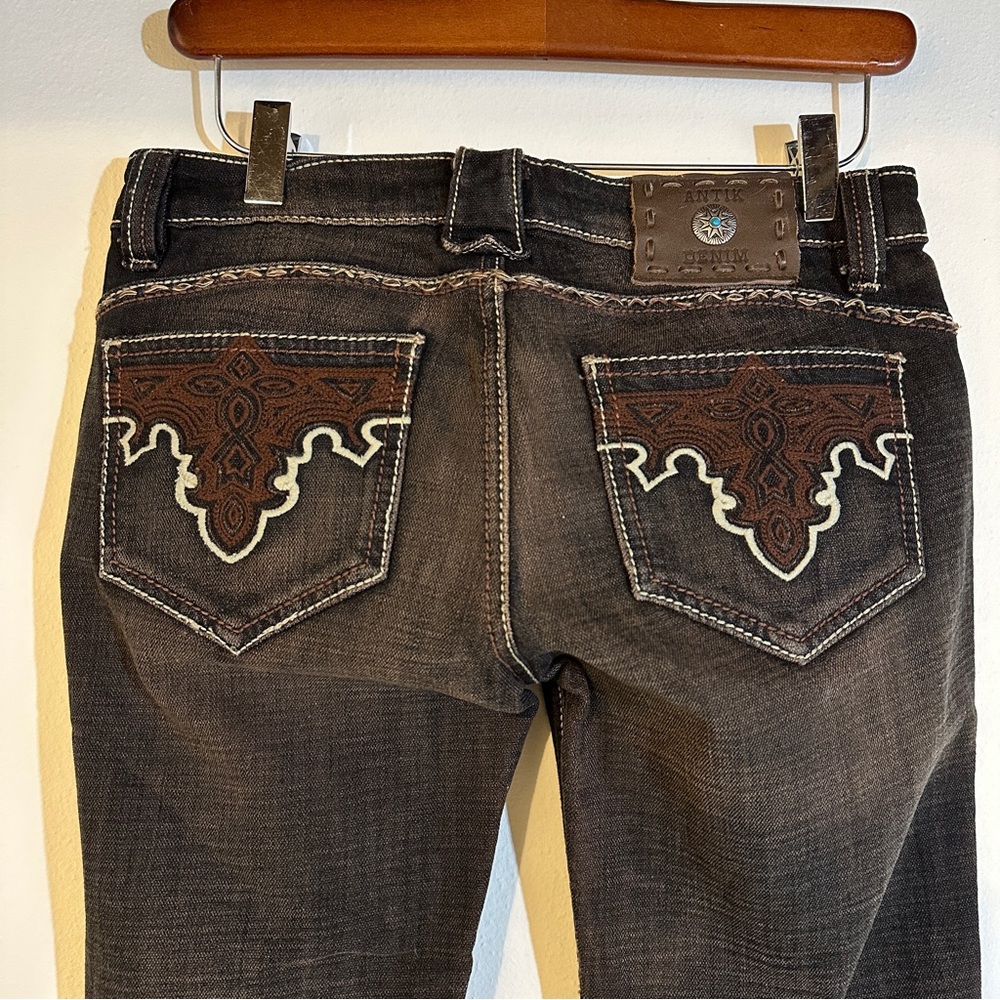 Antik Denim LOW RISE Distressed Black Jeans - Size 26